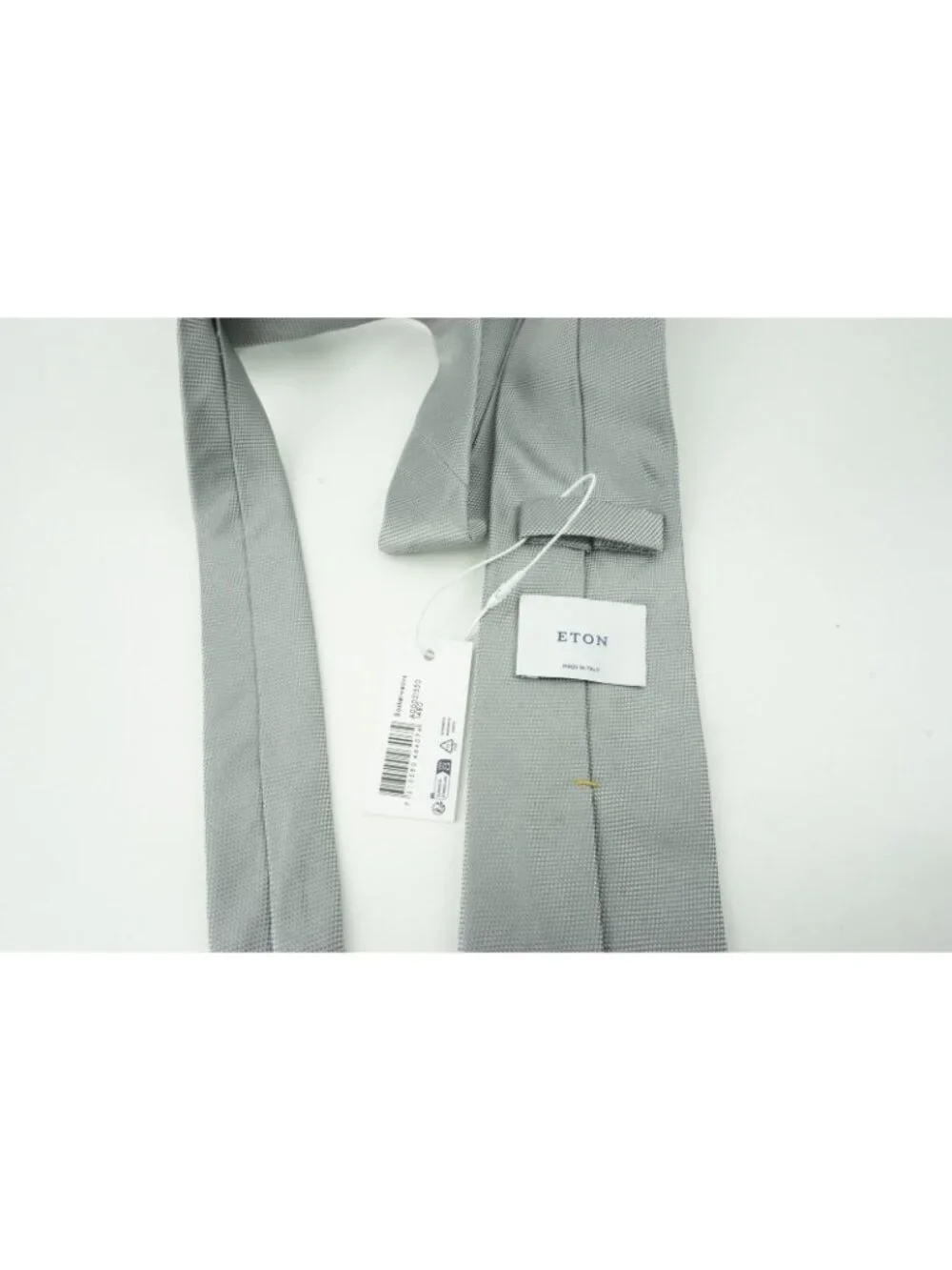 Eton Solid Cloud Gray Basketweave 100% Silk Tie Brand New With Tags